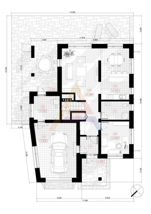 Проект дома «Алатас» 2 этажа 12x14 м, площадь 187 кв.м