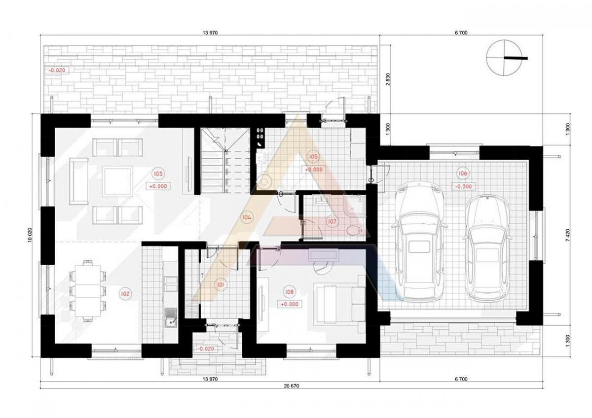 Проект дома «Аманда» с мансардой 10x21 м, площадь 240 кв.м