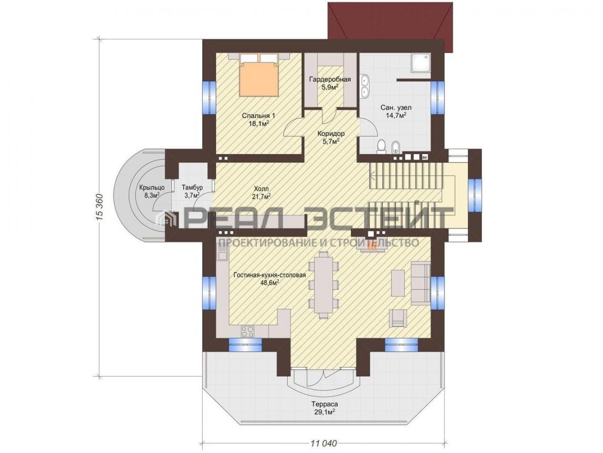 Проект дома «Честер» 14х16 м, площадь 375 кв.м, цена