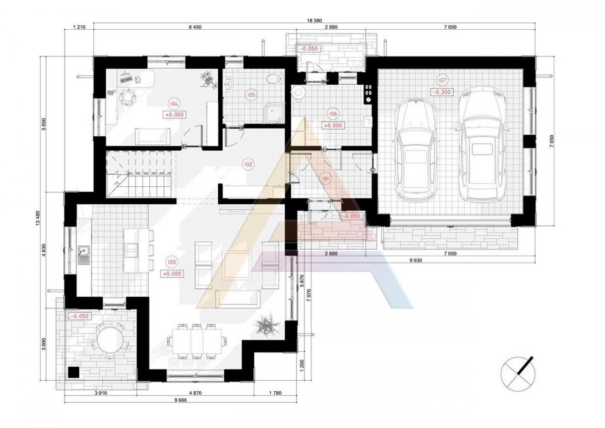 Проект дома «Эврика» 2 этажа 13x18 м, площадь 207 кв.м