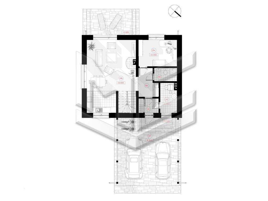 Проект дома «Инга» 2 этажа площадь 146 кв.м, 11x16.4 м, цена