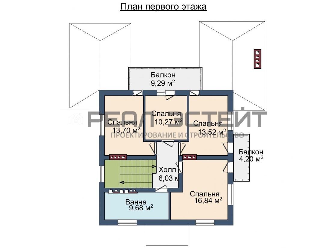 Проект дома «Маркиз» 10х10 м, площадь 236 кв.м, цена