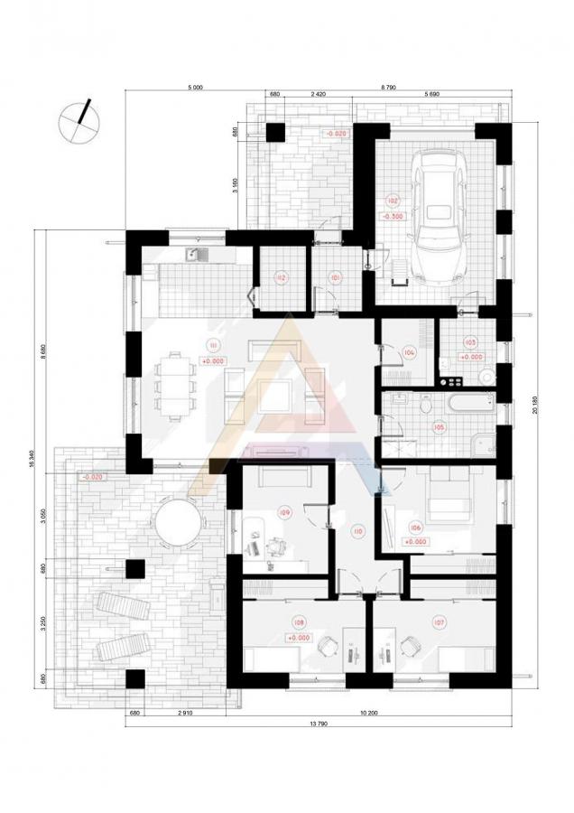 Проект дома «Мила» 1 этаж 14x20 м, площадь 160 кв.м, цена