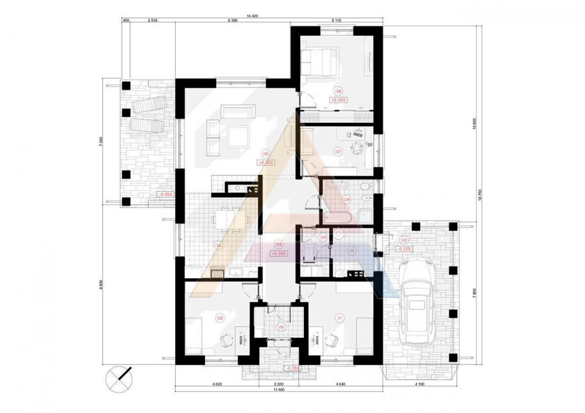 Проект дома «Римма» 1 этаж 14x19 м, площадь 168 кв.м