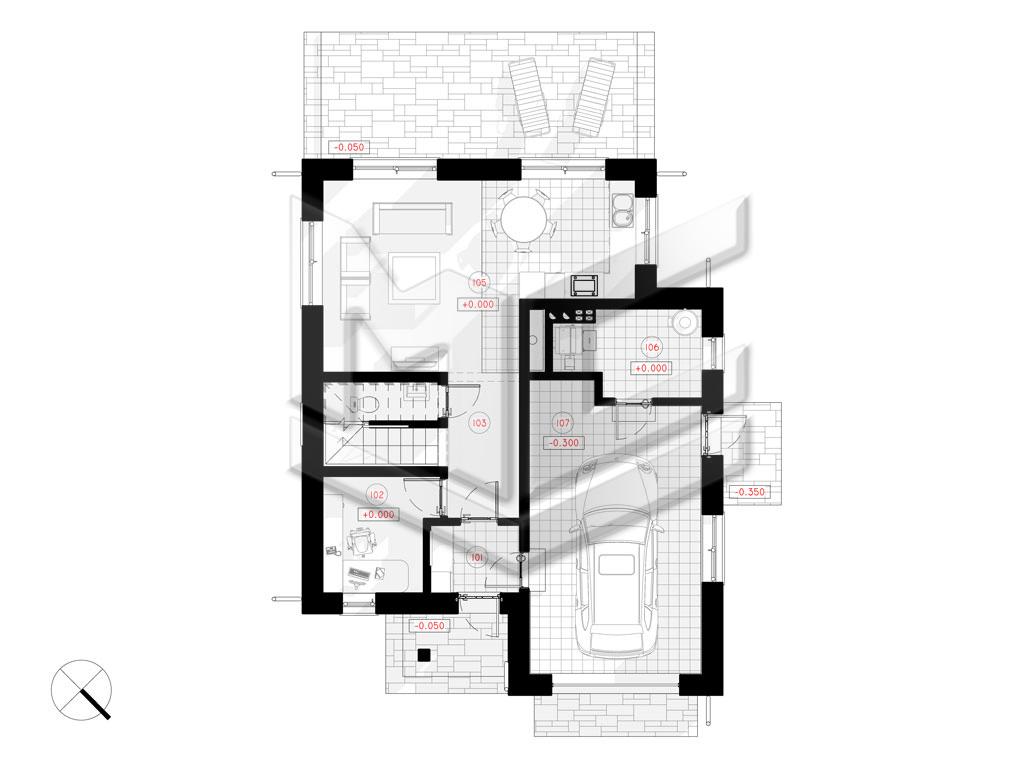 Проект дома «Саулис» 2 этажа площадь 144 кв.м, 9.6x12.2 м, цена