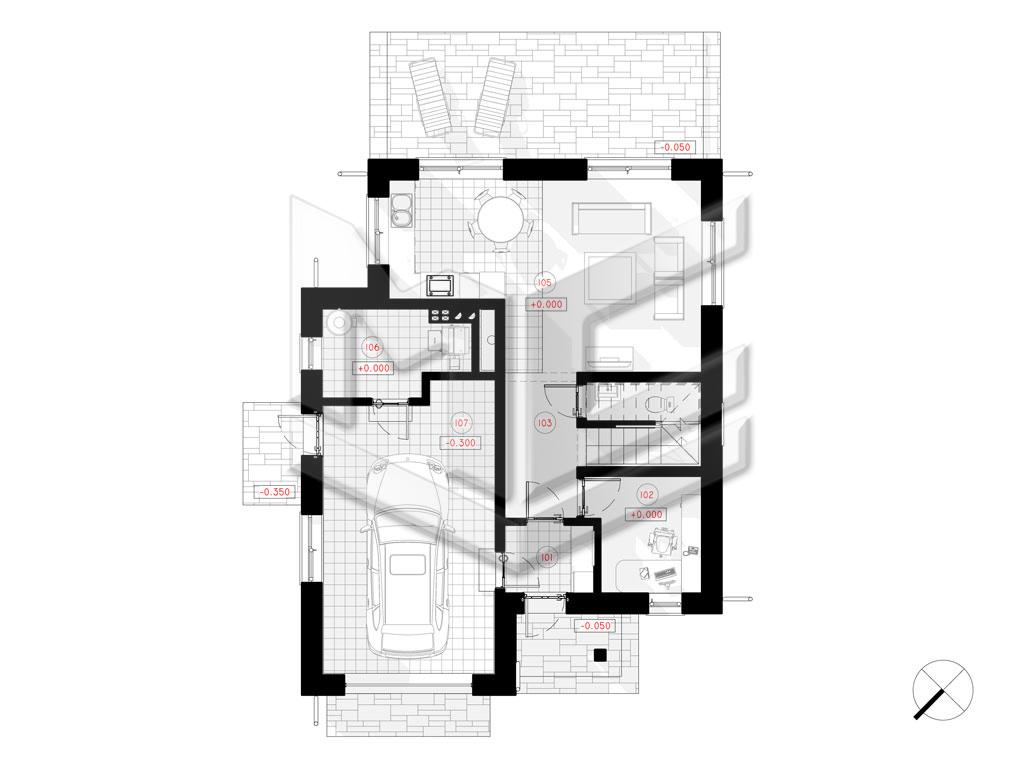 Проект дома «Саулис» 2 этажа площадь 144 кв.м, 9.6x12.2 м, цена