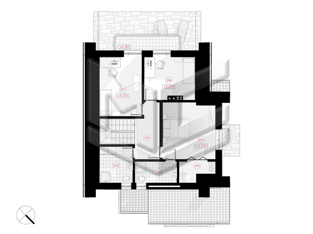 Проект дома «Саулис» 2 этажа площадь 144 кв.м, 9.6x12.2 м, цена